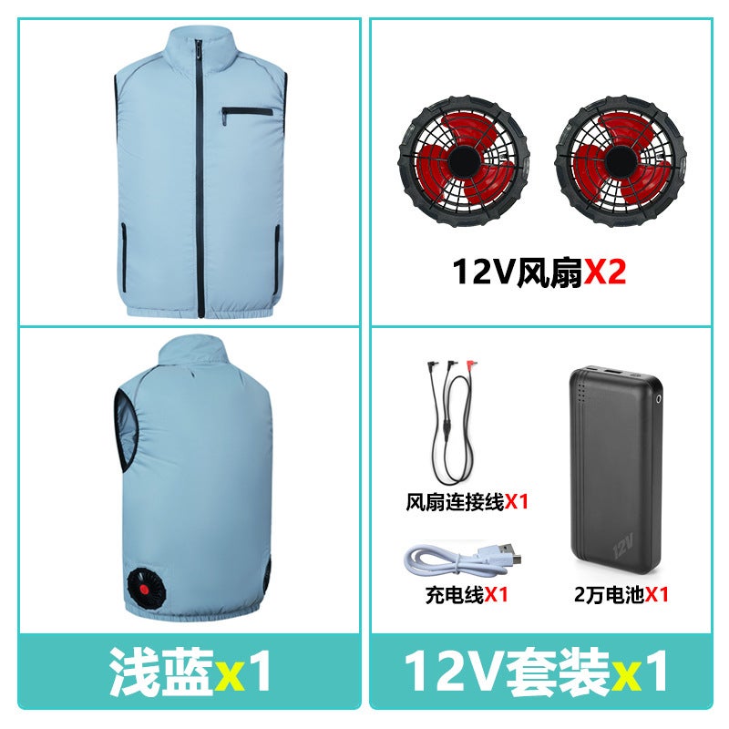 Summer Outdoor Heatstroke Prevention Work Clothes New Usb Charging Fan Clothes Cooling Smart Air Conditioning Clothes Tide - Image 4